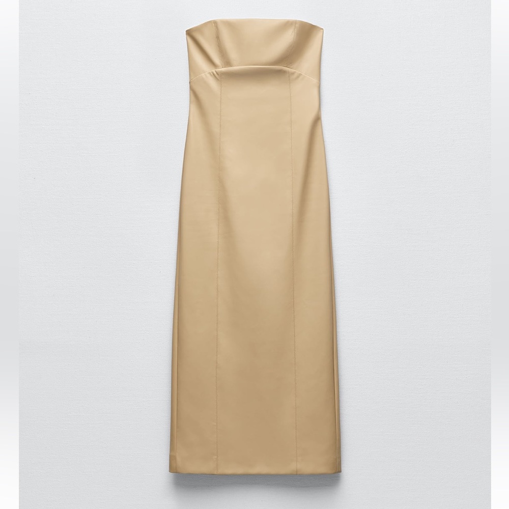 ZARA BLOGGERS FAV FAUX LEATHER DRESS - Picture 8 of 9